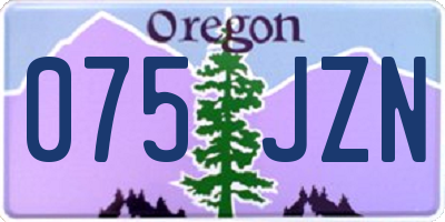 OR license plate 075JZN
