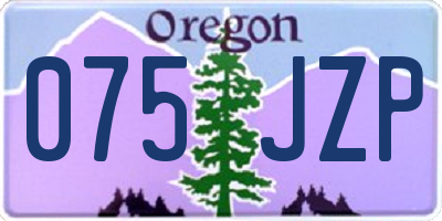 OR license plate 075JZP