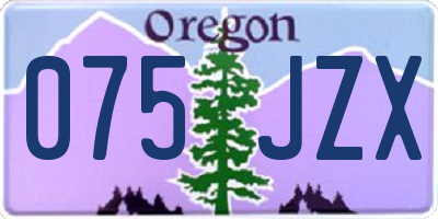 OR license plate 075JZX