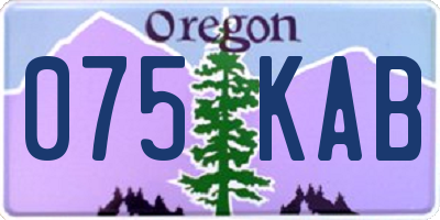 OR license plate 075KAB