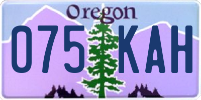 OR license plate 075KAH