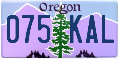 OR license plate 075KAL