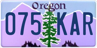 OR license plate 075KAR
