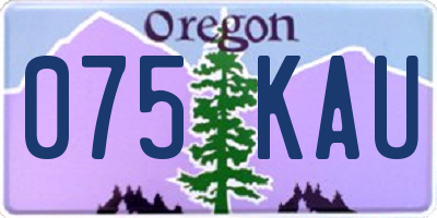 OR license plate 075KAU