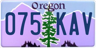 OR license plate 075KAV