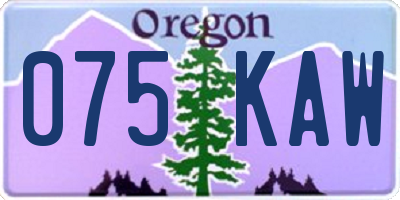 OR license plate 075KAW