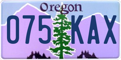 OR license plate 075KAX