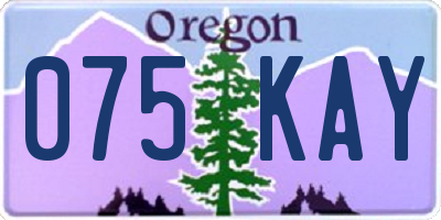 OR license plate 075KAY