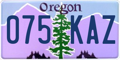 OR license plate 075KAZ