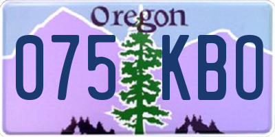 OR license plate 075KBO