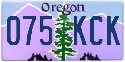 OR license plate 075KCK