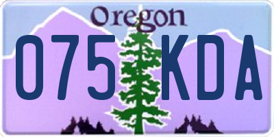 OR license plate 075KDA