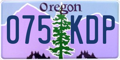 OR license plate 075KDP