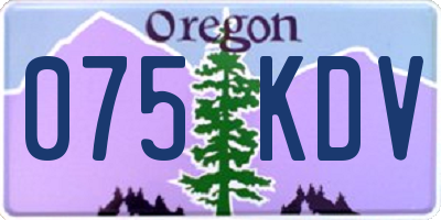 OR license plate 075KDV