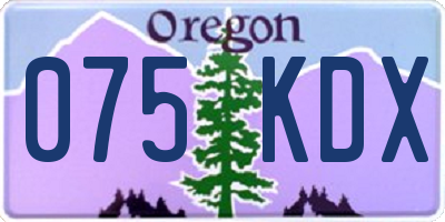 OR license plate 075KDX