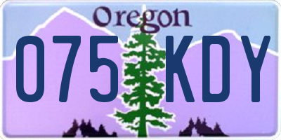 OR license plate 075KDY