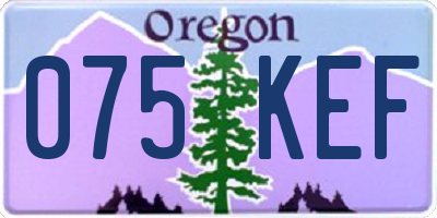 OR license plate 075KEF