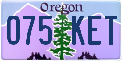 OR license plate 075KET