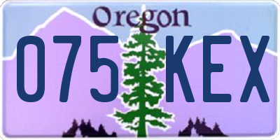 OR license plate 075KEX