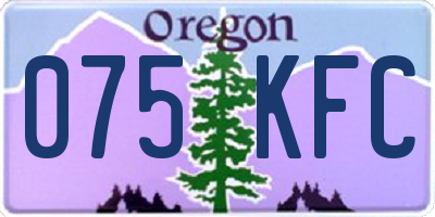 OR license plate 075KFC