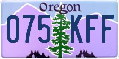 OR license plate 075KFF