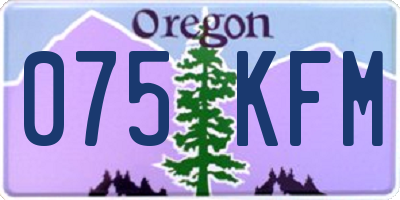 OR license plate 075KFM