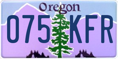 OR license plate 075KFR