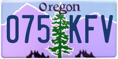 OR license plate 075KFV