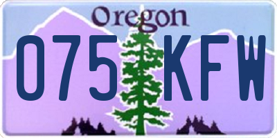 OR license plate 075KFW
