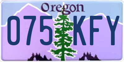 OR license plate 075KFY