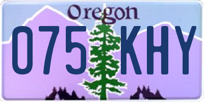 OR license plate 075KHY