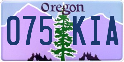 OR license plate 075KIA