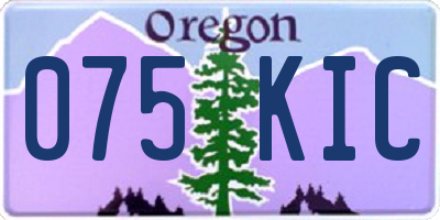 OR license plate 075KIC