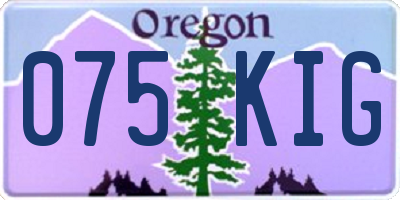 OR license plate 075KIG