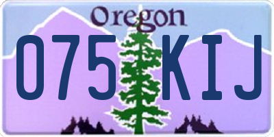 OR license plate 075KIJ