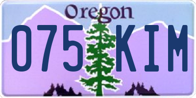 OR license plate 075KIM