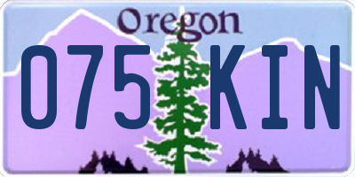 OR license plate 075KIN