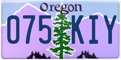 OR license plate 075KIY