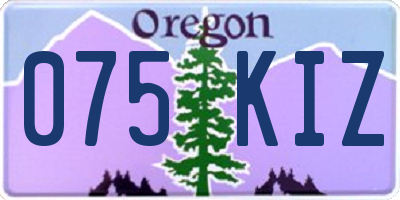 OR license plate 075KIZ