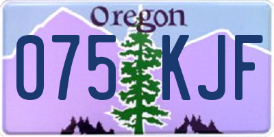 OR license plate 075KJF