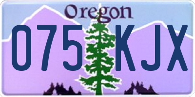 OR license plate 075KJX