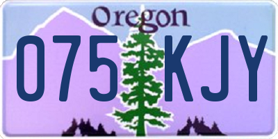 OR license plate 075KJY