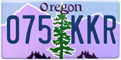 OR license plate 075KKR