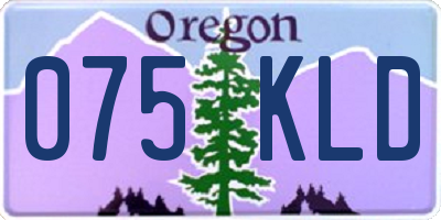 OR license plate 075KLD