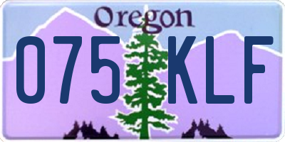 OR license plate 075KLF