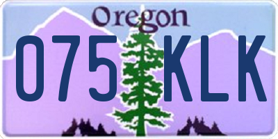 OR license plate 075KLK