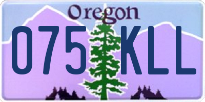 OR license plate 075KLL