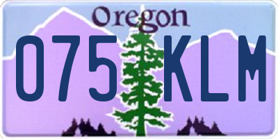 OR license plate 075KLM
