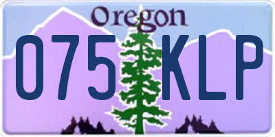 OR license plate 075KLP