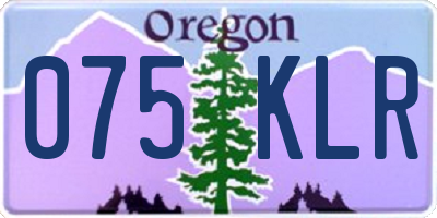 OR license plate 075KLR